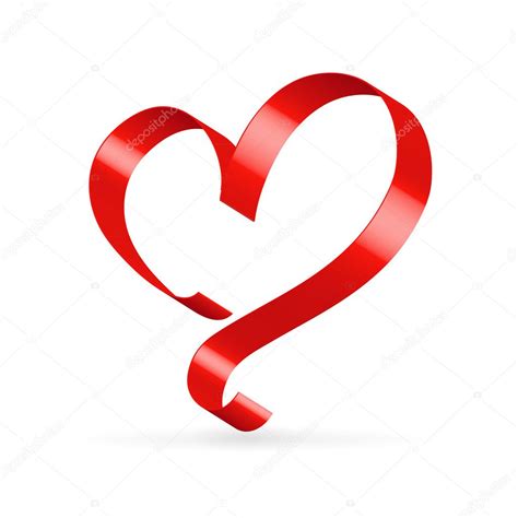 Red Satin Ribbon Heart Stock Vector Image By ©illuland 14070142