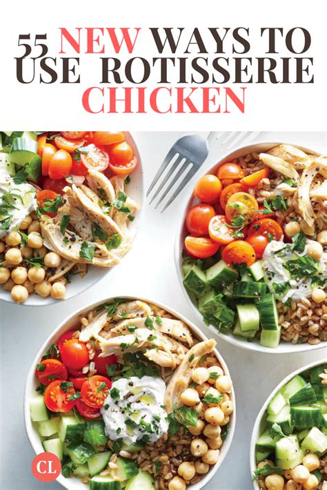 These rotisserie chicken recipes, using leftover chicken breast or shredded rotisserie chicken, help to get weeknight dinners on the table in record time. 77 Ways to Use Leftover Rotisserie Chicken - Cooking Light ...