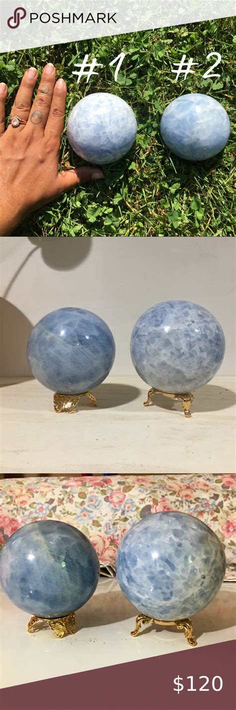 SOLD Blue Calcite Sphere Crystal Spheres Blue Calcite Crystal