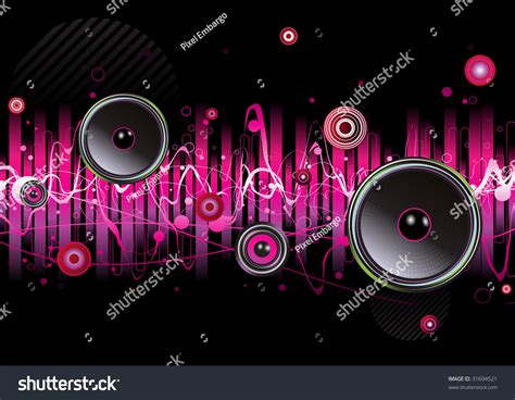 Vector Illustration Of Pink Abstract Party Design With Urban Music