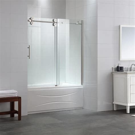ove decors sydney 59 5 in w x 59 in h bathtub door tile the remainder of the way up to the