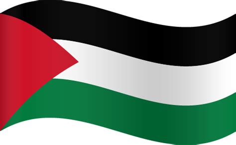 Printable Country Flag Of The State Of Palestine Waving Vector