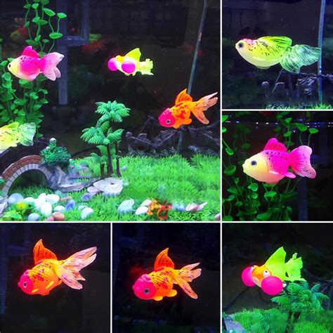 Aquarium Floating Silicone Goldfish Glowing Effect Fish Tank Vivid