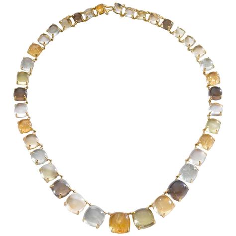 Huge Fabulous Necklace With Semi Precious Stones For Sale At 1stdibs