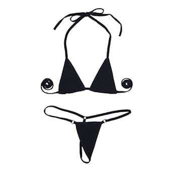 Evababy Women Micro G String Bikini Piece Swimsuit Sheer Extreme Mini Thong Set Bathing Suit