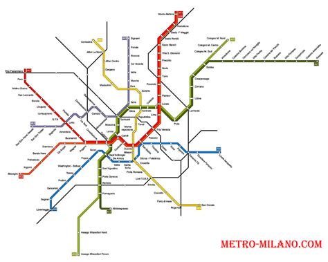 Metropolitana Milano Linea Gialla Mappa