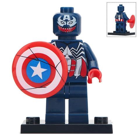 Symbiote Captain America Marvel Comics Venom Theme Lego Minifigure