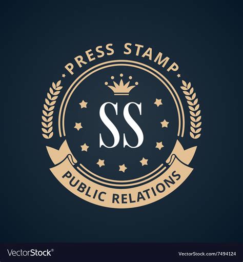 Stamp Calligraphic Design Logo Luxury Royalty Free Vector