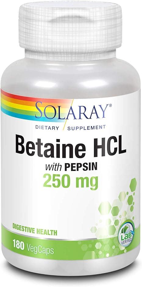 Solaray Betaine Hcl With Pepsin 250mg Healthy Digestion