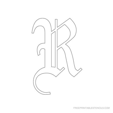 Printable Old English Alphabet Stencil R Old English Letters Letter