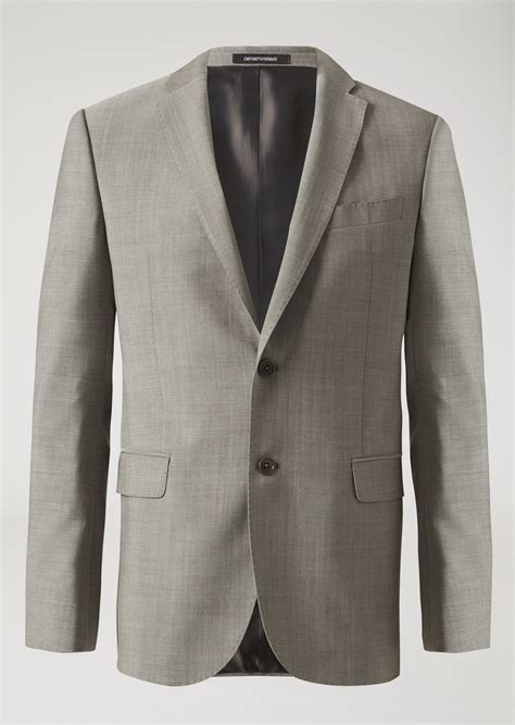 Single Breasted Tropical Wool Suit Man Emporio Armani