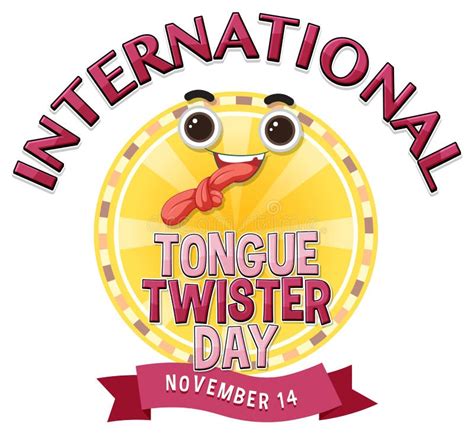 International Tongue Twister Day Logo Design Stock Vector Illustration Of Clipart Drawing