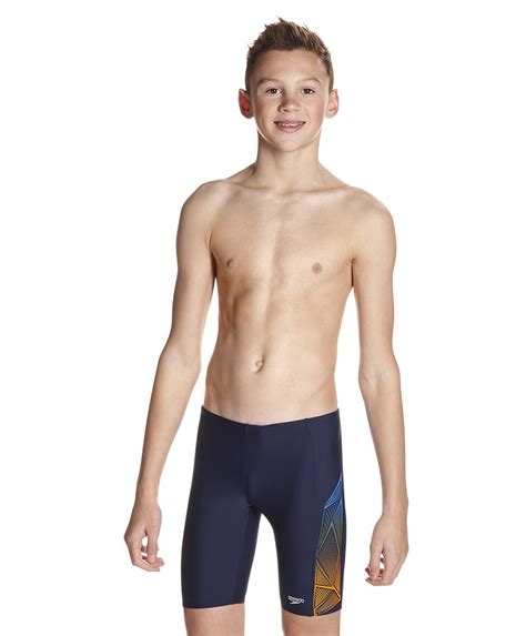 Speedo Logo Panel Junior Jammer Boys Swimming Shorts Tight Swim Trunks