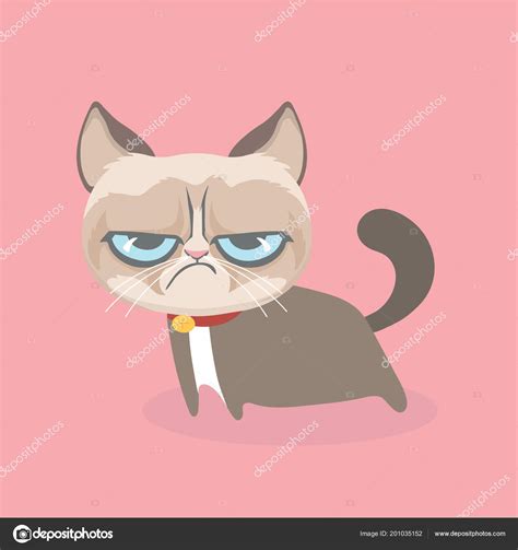 Cute Grumpy Cat Vector Illustration Stock Vector Image By ©musicphone1