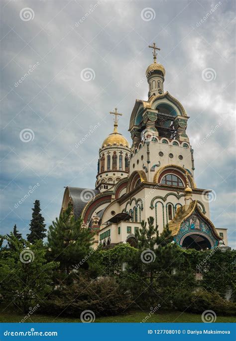 Temple Of St Vladimir On Street Of Vinogradnaya In Sochi Stock Photo