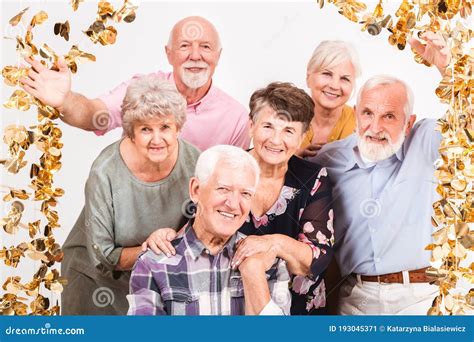 Happy Senior People Celebrating And Having Fun Together Stock Image