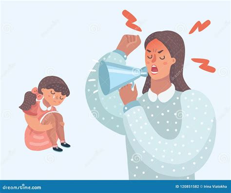 Mother Yelling At Her Son Negative Emotions Concept Vector