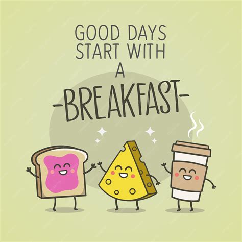 Premium Vector Good Days Start With A Breakfast Quote Phrase