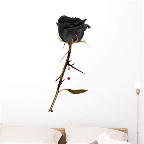 Black Rose Wall Decal By Wallmonkeys Peel And Stick Graphic 36 In H X