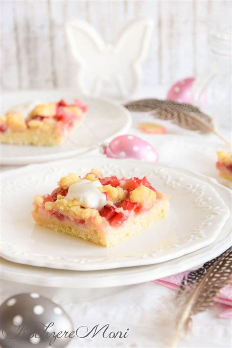 Es liegt an der kombination der zutaten, die es ermöglichen. KochzereMoni: Saftiger Erdbeer Rhabarber Streuselkuchen ...