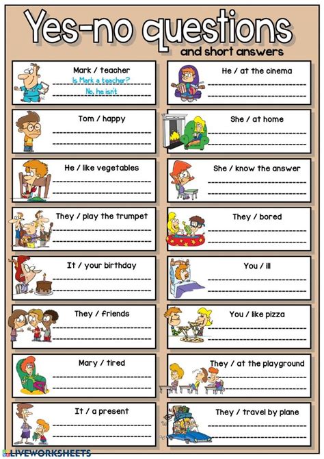 Yes No Questions Interactive And Downloadable Worksheet You Can Do The