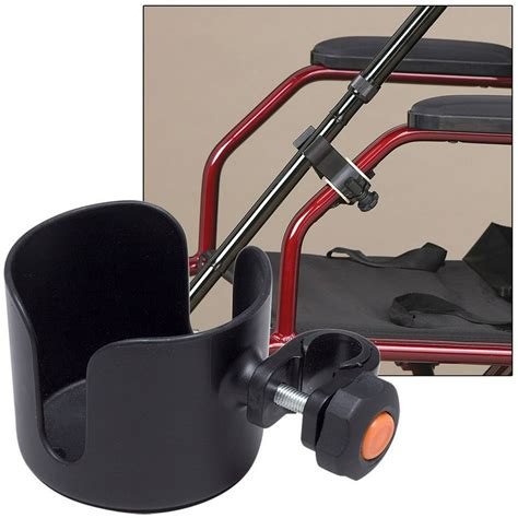 Cup And Cane Holders Clip On Accessory For Wheelchair Walker Rollator No