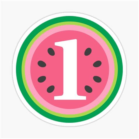 Watermelon One In A Melon Pink Sparkle 1st Birthday Round Circle