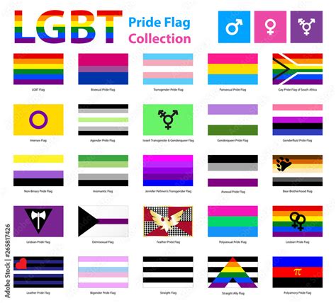 lgbt official pride flag collection lesbian gay bisexual and transgender obraz na płótnie
