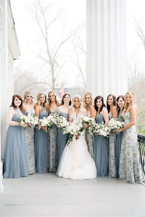 30 Steel Blue And Dusty Blue Bridesmaid Dresses Smyd