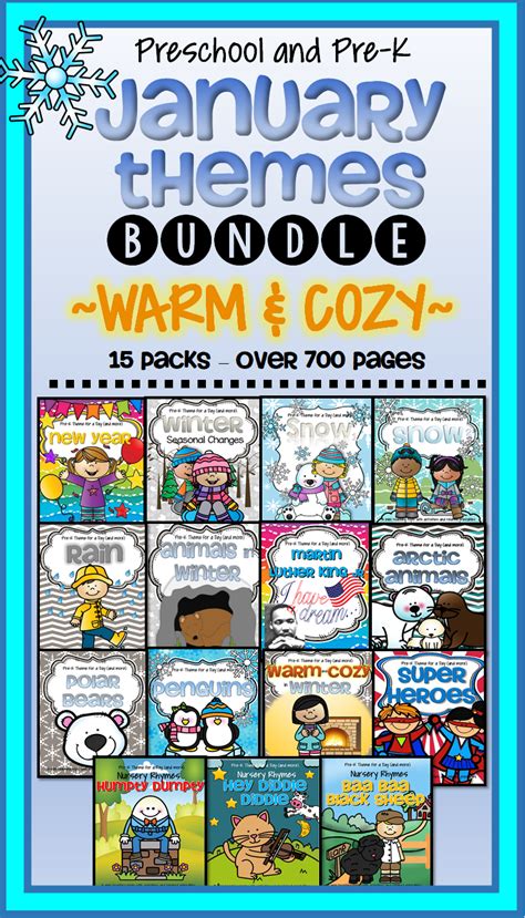 January Preschool Theme Units Over 700 Pages Bundle Of 15 Units