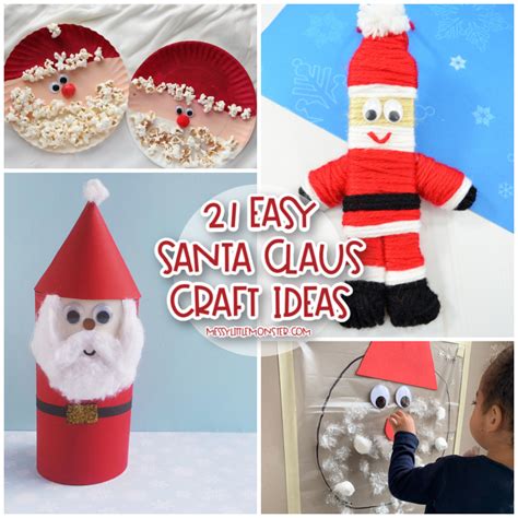 Easy Santa Claus Crafts For Kids Messy Little Monster