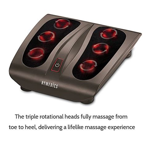 Homedics Triple Action Shiatsu Foot Massager With Heat Deep Kneading Rotating Heads