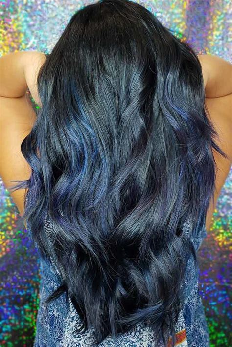 Top 48 Image Black Hair With Blue Highlights Vn