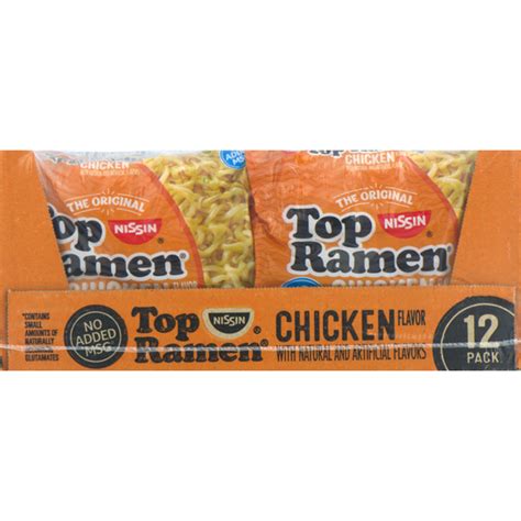 Then goes the sour/lemongrass flavouring powder, then the chili powder. Top Ramen Noodle Soup, The Original, Chicken Flavor (3 oz ...
