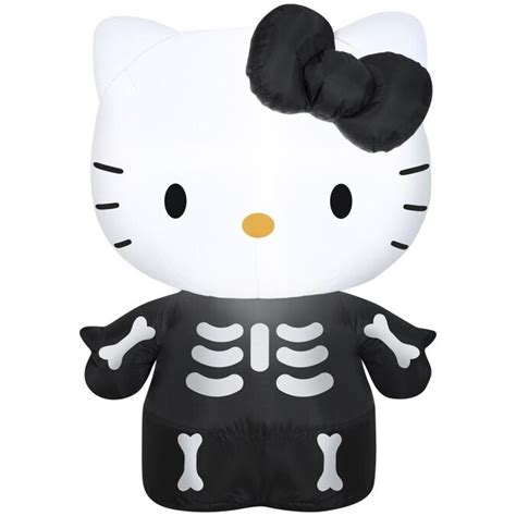 Gemmy Hello Kitty 3 Ft X 2 Ft Lighted Skeleton Halloween Inflatable In The Outdoor Halloween