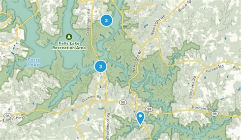 The map boundaries and supplemental information presented here are approximate and should not be used for regulatory purposes. Best Trails in Falls Lake State Recreation Area - North ...