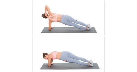 Elbow Plank With A Twist Left Plank Challenge Workout Popsugar
