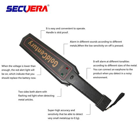 Dependable Hand Held Metal Detector Super High Accuracy 410mm 85mm