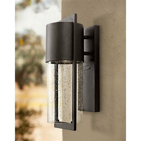 Shelter's minimalist style in aluminum creates a chic, dramatic hinkley lighting and fans: Hinkley Shelter 15 1/2" High Black Outdoor Wall Light - # ...