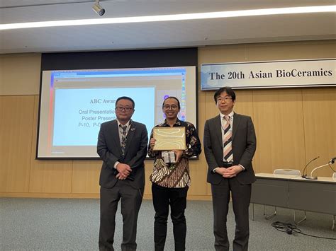 Mr Sukamto Receives The Most Outstanding Presentation Award For Poster Presentation At The Th