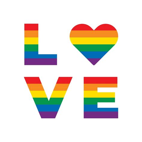 Lgbt Rainbow Equality Symbols Love Slogan Love Sign With Rainbow Lgbt