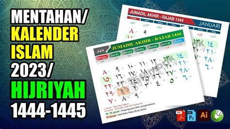 Mentahan Kalender Islam 1444 1445 Hijriyah 2023 M Lengkap Jadwal