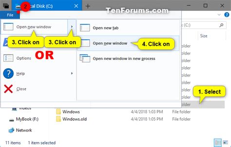 Open Each Folder In Same Or New Window In Windows 10