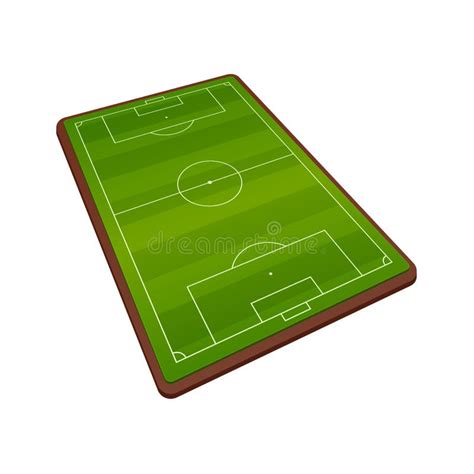 Realistic Football Field Template Playground With Green Grass And