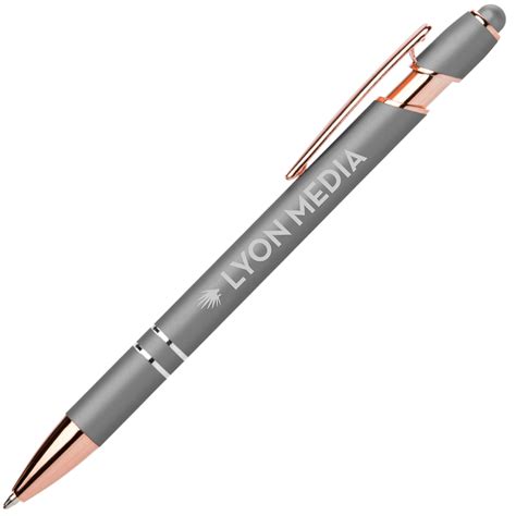 Ellipse Softy Rose Gold Metallic Pen With Stylus Show Your Logo