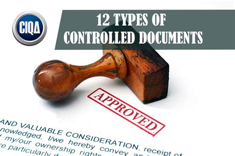 What 12 Types Of Controlled Documents Exists As Per Cgmp And Dcm