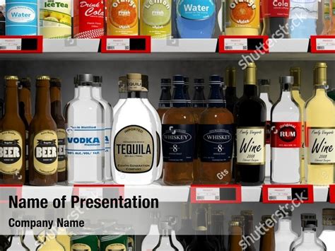 Alcohol Bottles Realistic Powerpoint Template Alcohol Bottles