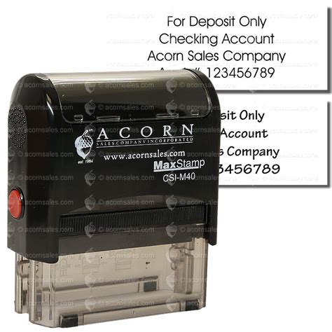 4 Line Self Inking Check Endorsement Stamp Rubber Stamps