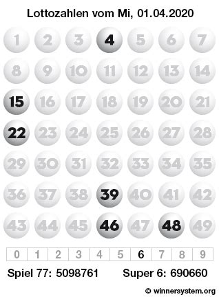 Aktuelle lottozahlen & lottoquoten online: Lottozahlen Mittwoch, 01.04.2020 (Lotto Archiv)