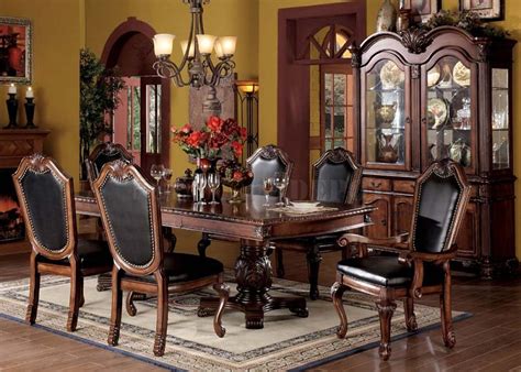 Acme entropy 7pc dining set, pu, ash oak and champagne. Acme | 04075 Chateau De Ville Formal Dining Room Set with ...
